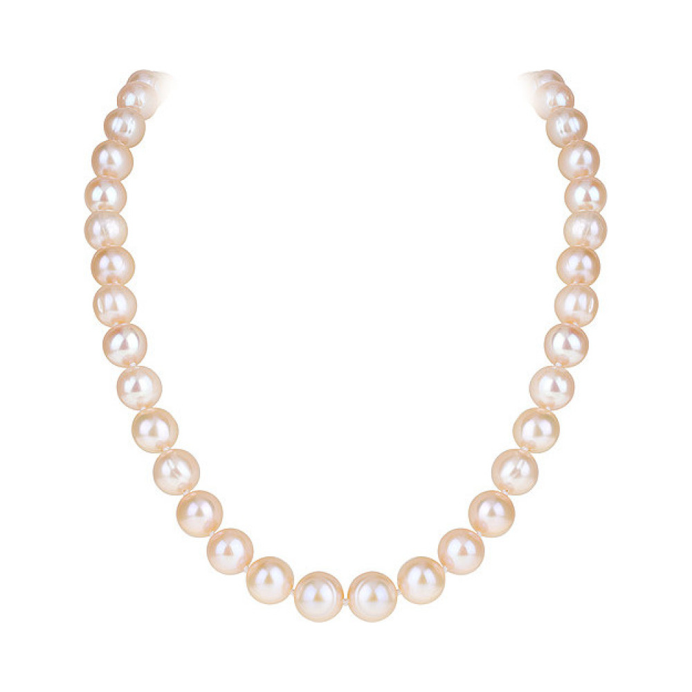 Серебряное колье с жемчугом и фианитом № 121821