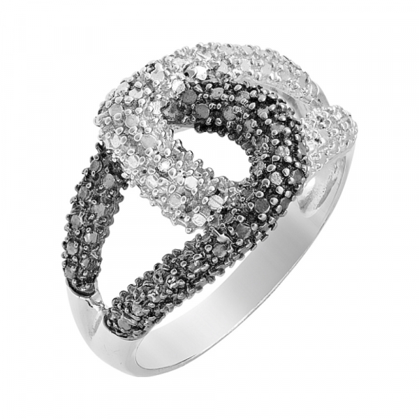 Серебряное кольцо с фианитом № 100908