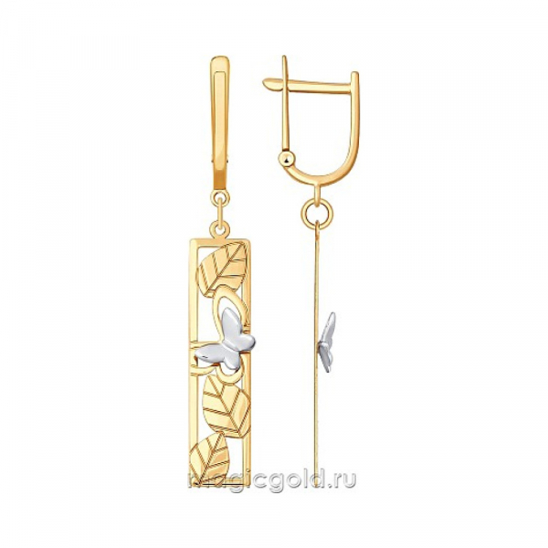 Золотые серьги без камня № 163942