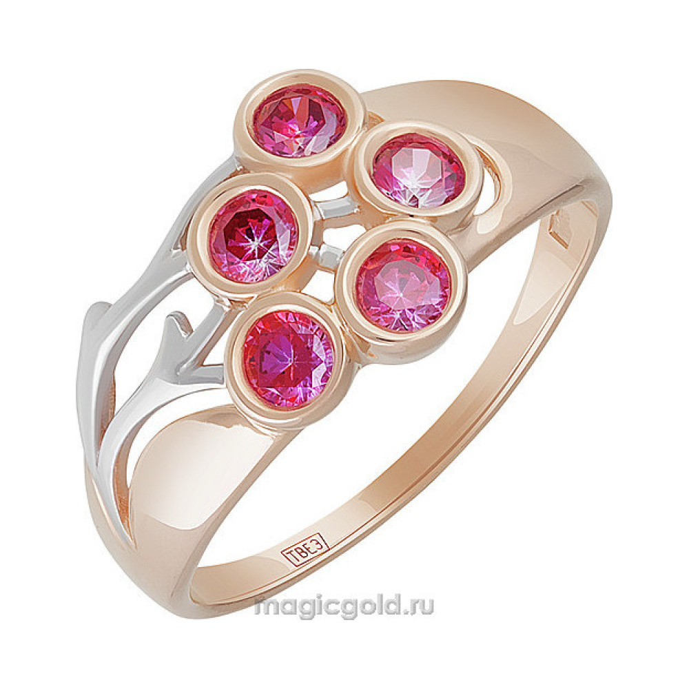 Золотое кольцо с фианитом № 155833