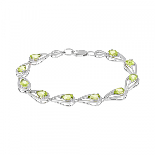 Серебряный браслет с хризолитом № 126617