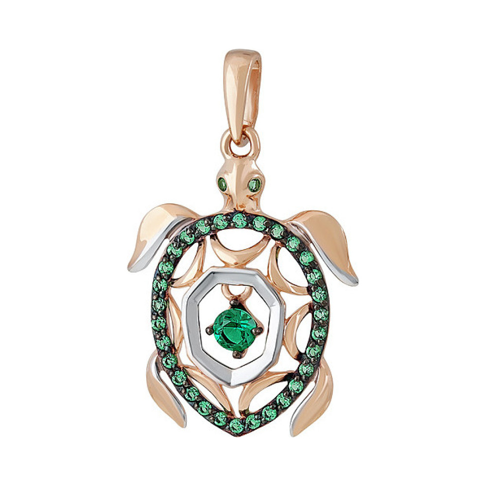 Золотая подвеска с фианитом № 136959