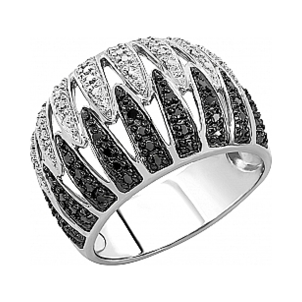 Серебряное кольцо с фианитом № 107317