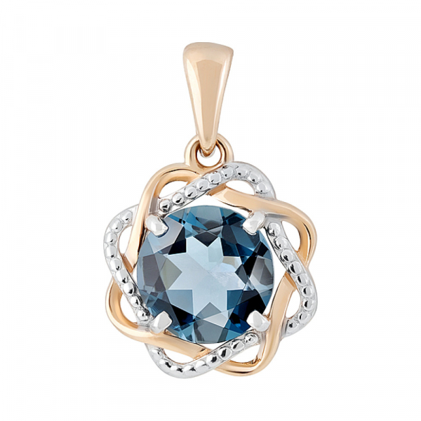 Золотая подвеска с топазом № 128709