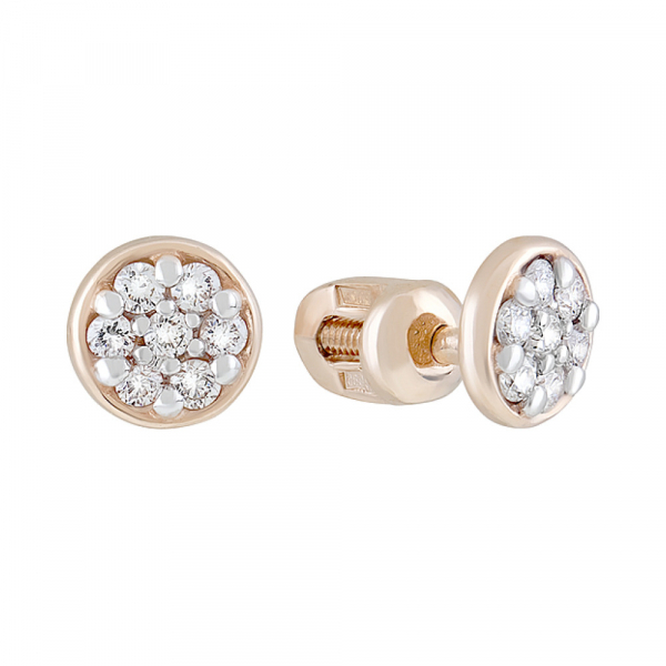 Пуссеты с бриллиантом № 127667