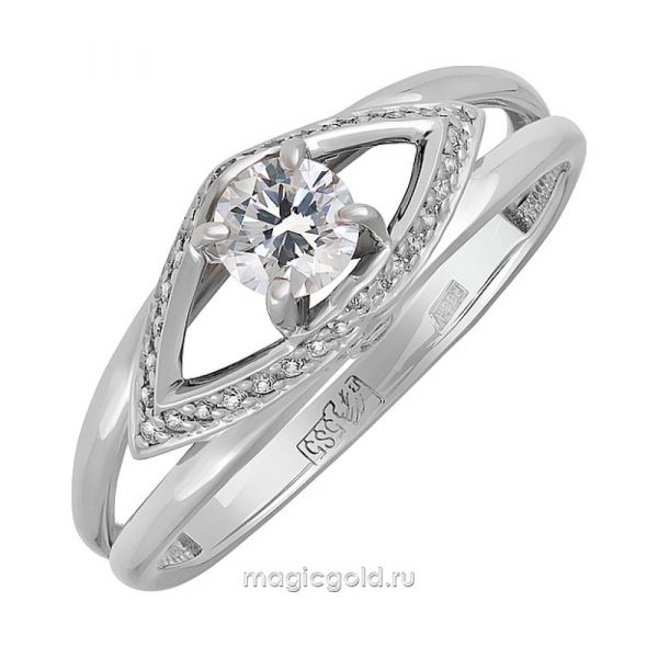 Золотое кольцо с бриллиантом № 128884