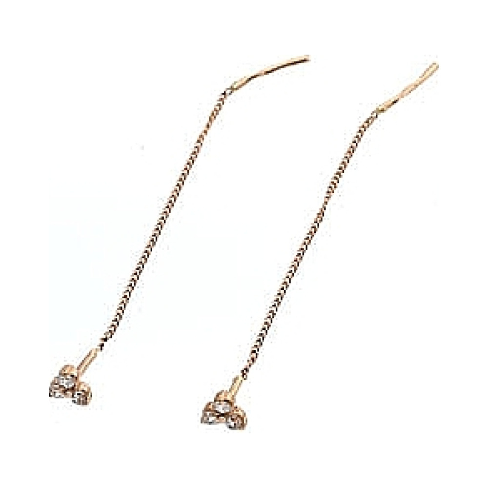 Золотые серьги с фианитом № 28425