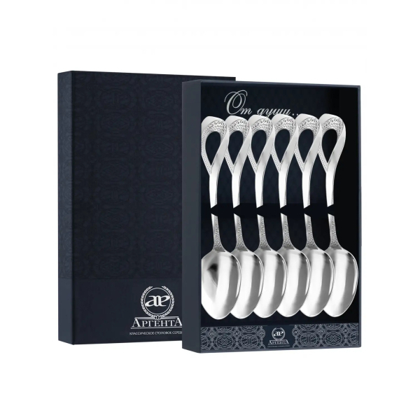 Набор чайной ложки Мимоза из серебра 925 пробы