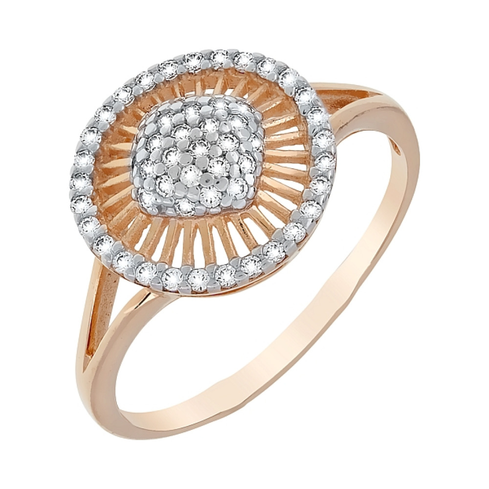 Золотое кольцо с фианитами № 103837