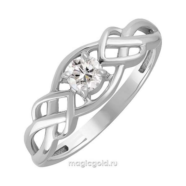 Серебряное кольцо с фианитом № 171355