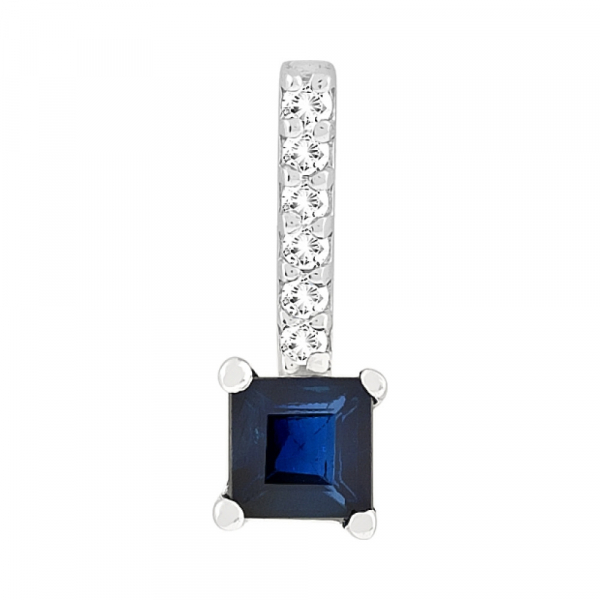 Золотая подвеска с бриллиантом и сапфиром № 114498