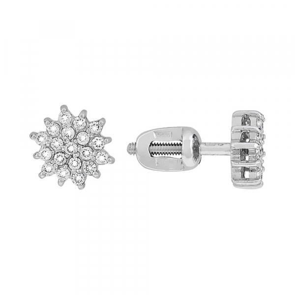 Пуссеты с бриллиантом № 106019