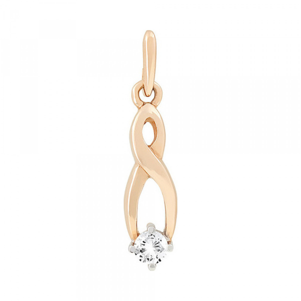 Золотая подвеска с бриллиантом № 26094
