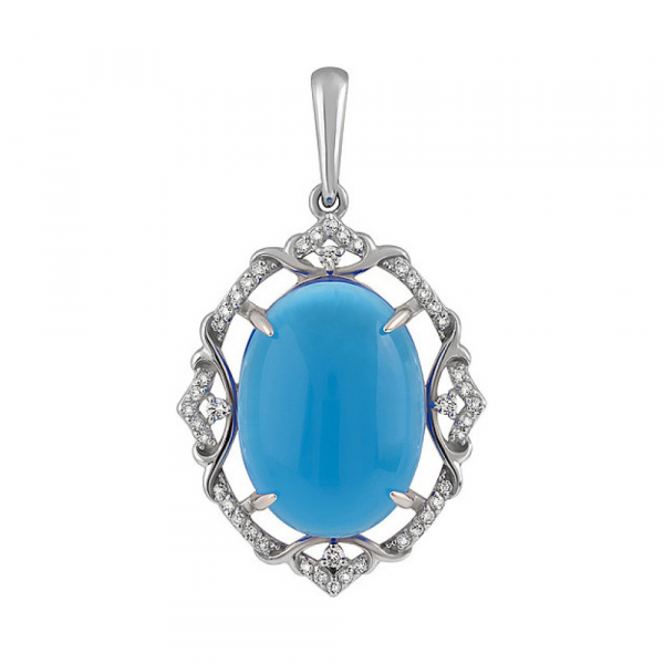 Серебряная подвеска с алпанитом и фианитом № 132550