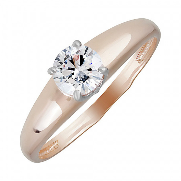 Золотое кольцо с фианитом № 138052