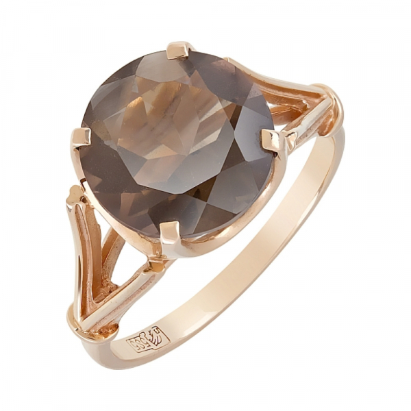 Золотое кольцо с раухтопазом № 33152