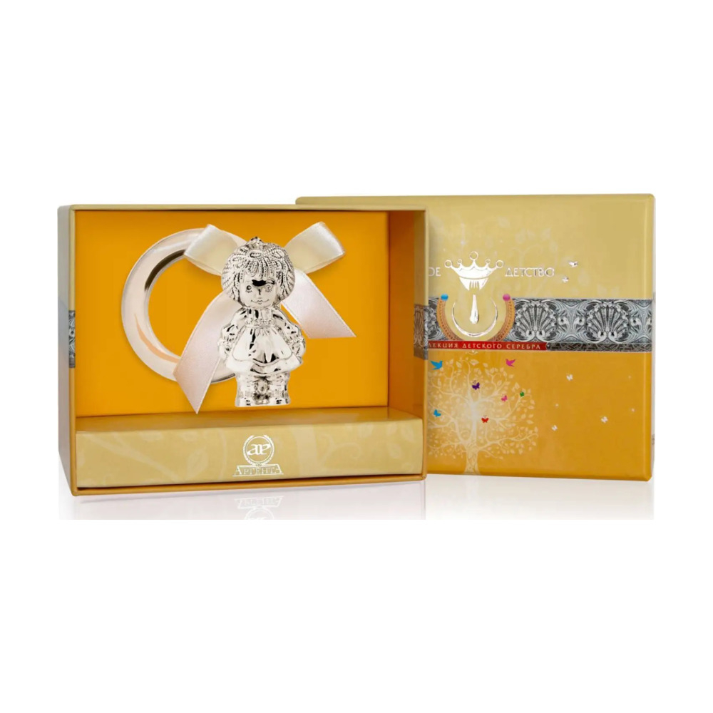 Погремушка Девочка на кольце из серебра 925 пробы