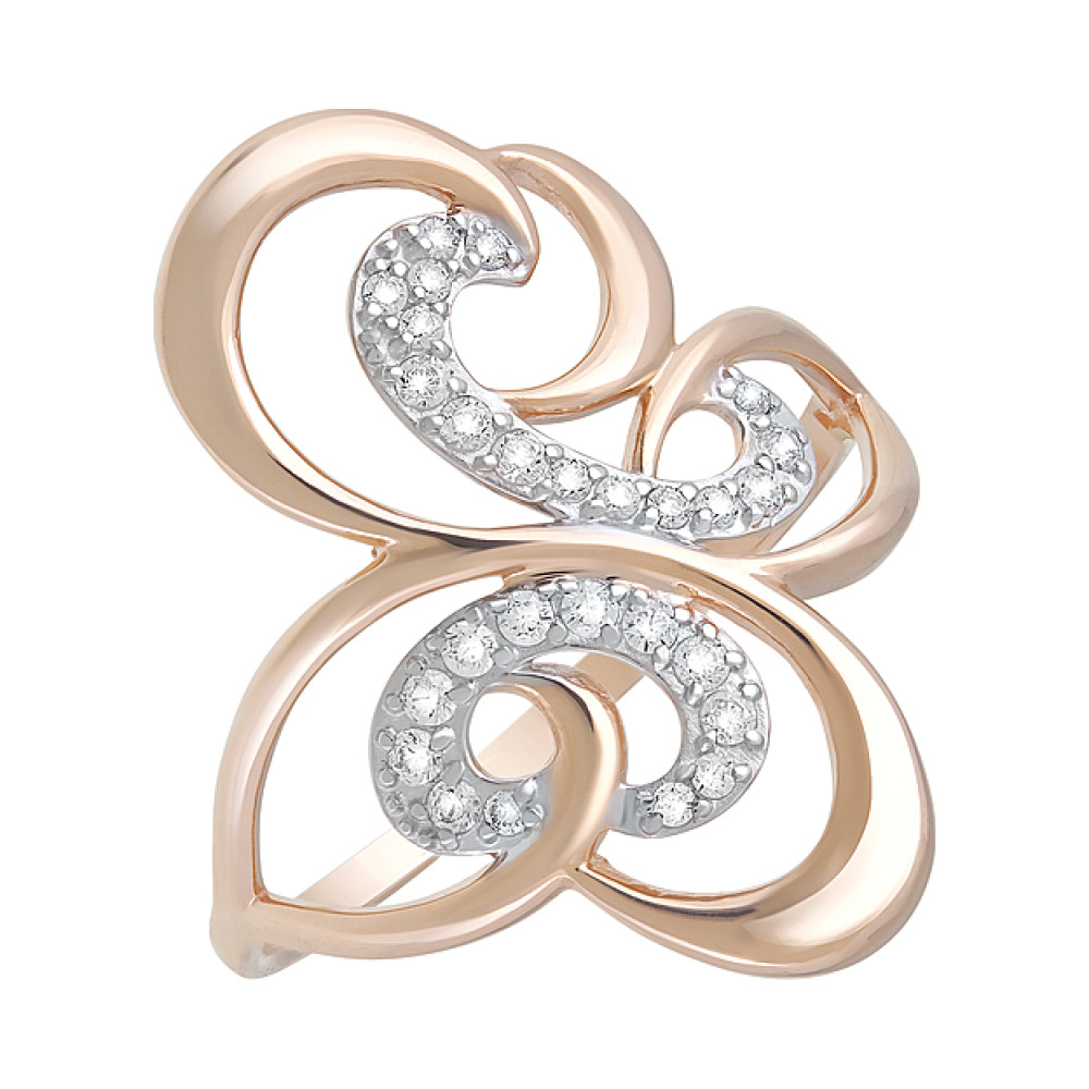 Золотое кольцо с фианитами № 127825