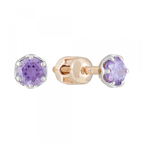 Пуссеты с фианитом № 122199