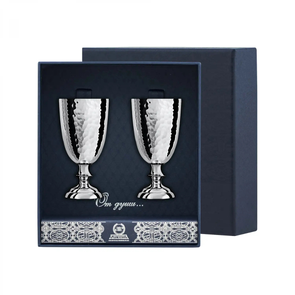 Набор рюмок №1 кованых из серебра 925 пробы  - 2 предмета