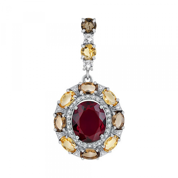 Серебряная подвеска с алпанитом и фианитом № 133318