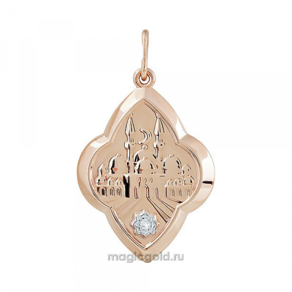 Золотая подвеска с фианитом № 140433
