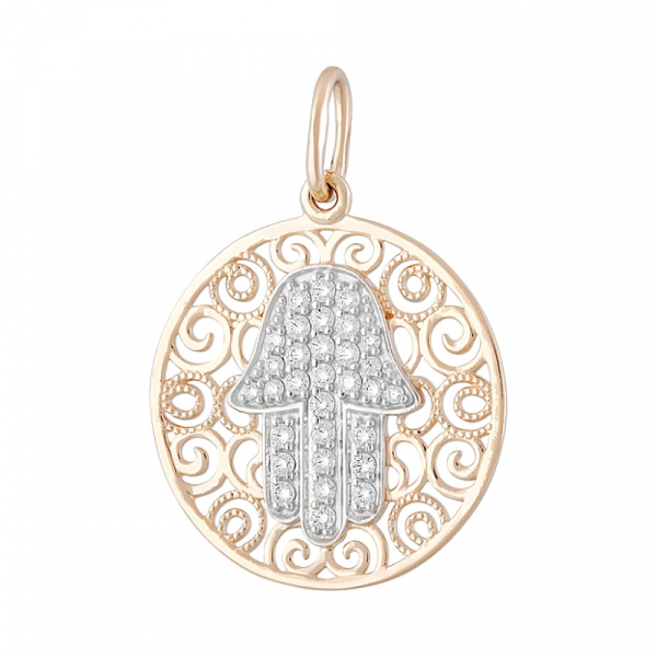 Золотая подвеска с фианитами № 129026