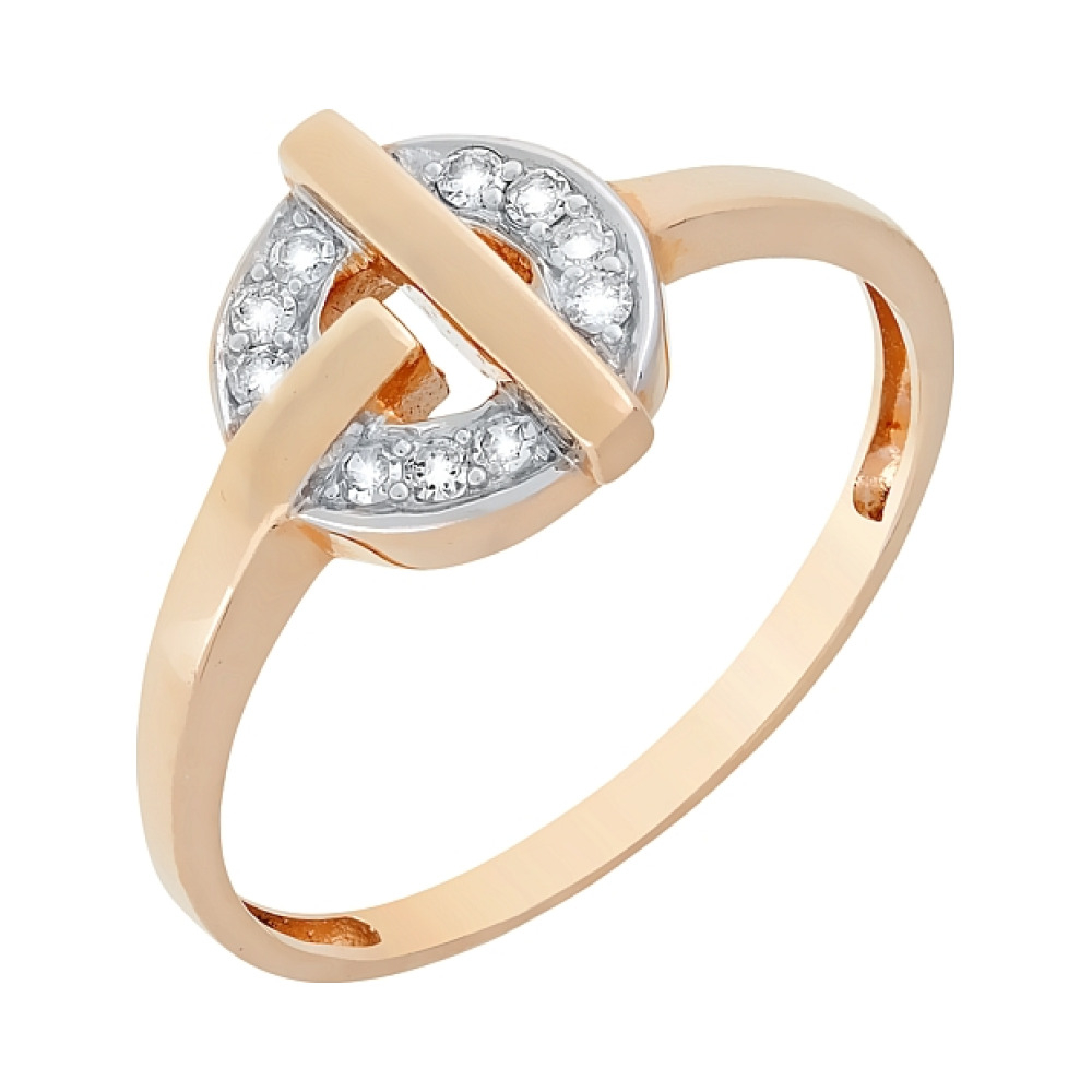 Золотое кольцо с бриллиантом № 83726