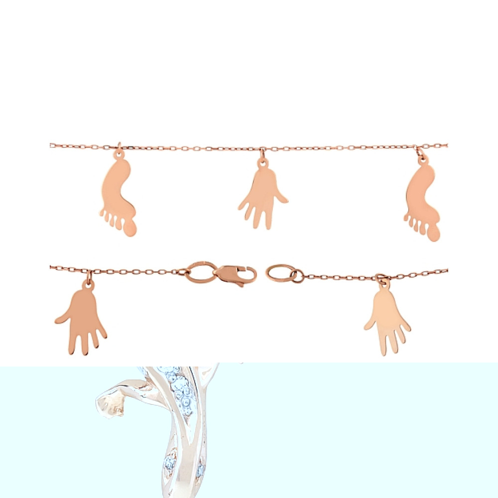 Золотая подвеска с фианитами № 115786