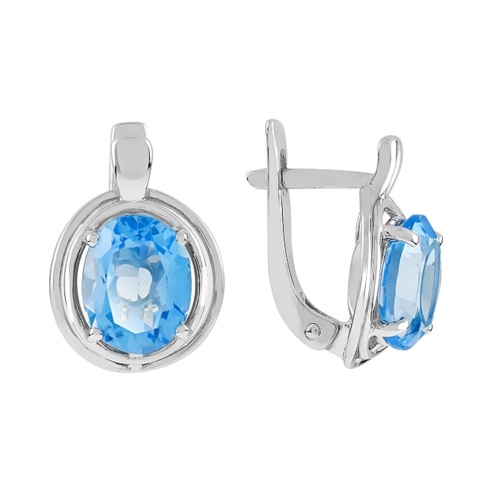 Золотые серьги с топазом № 111013