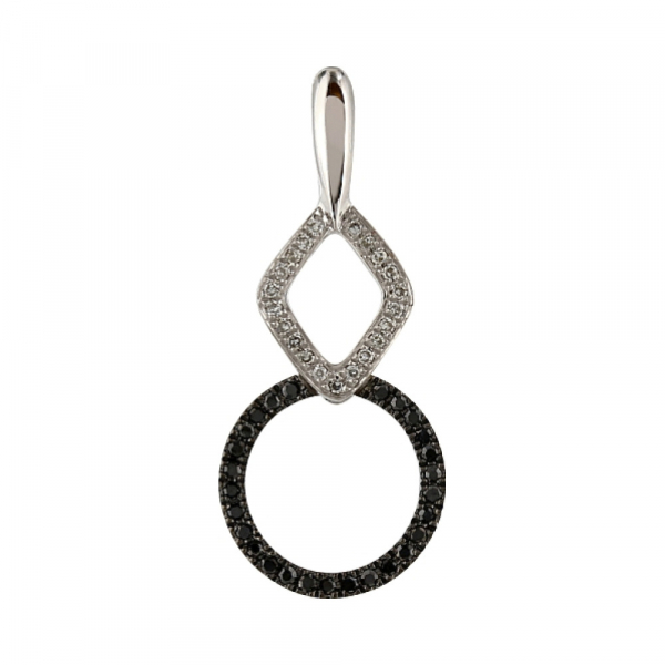 Золотая подвеска с чёрными и белыми бриллиантами № 107035