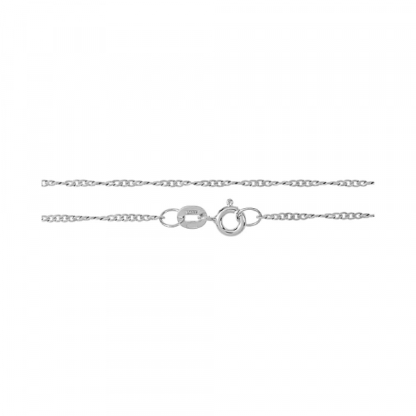 Серебряная цепь панцирная крученая родированная № 123408