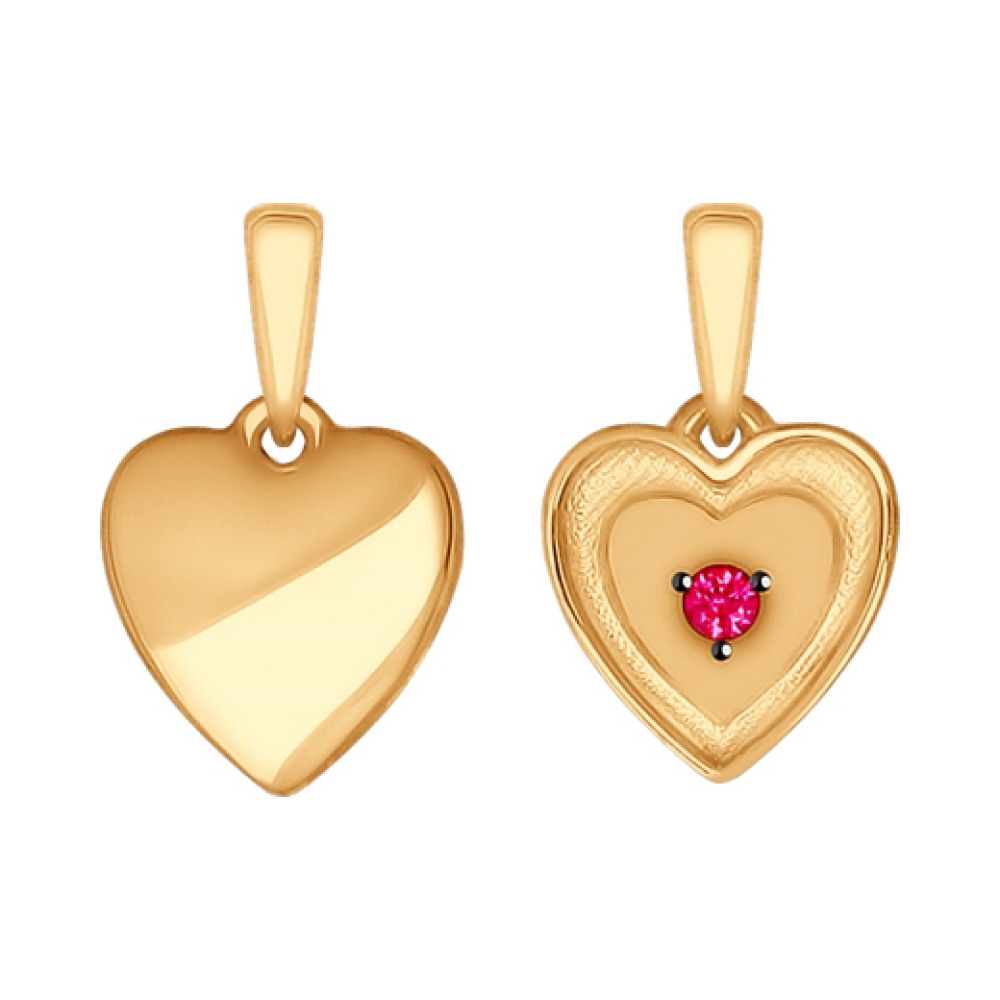 Золотая подвеска с фианитом № 140463