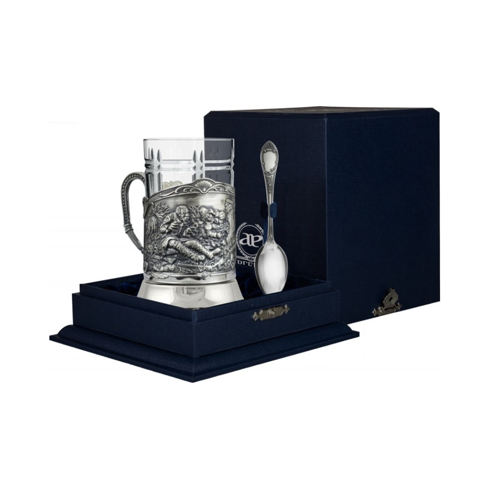 Набор д/чая "Охотники на привале" черн. 1025НБ03806