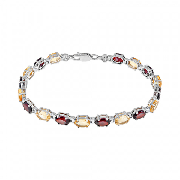 Серебряный браслет с полудраг. вставками № 123866