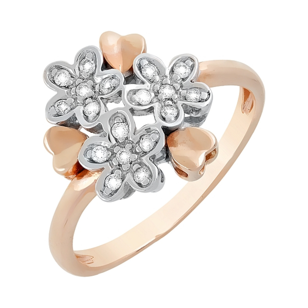 Золотое кольцо с бриллиантом № 41171