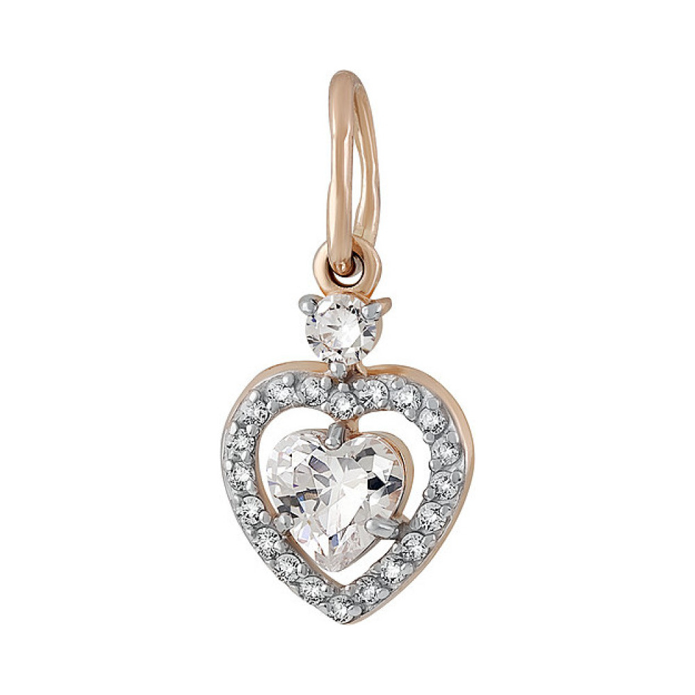 Золотая подвеска с фианитами № 129010