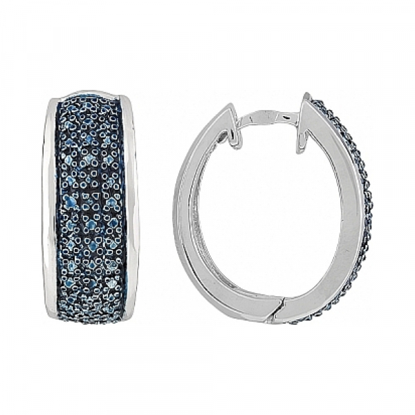 Серебряные серьги с фианитом № 108523