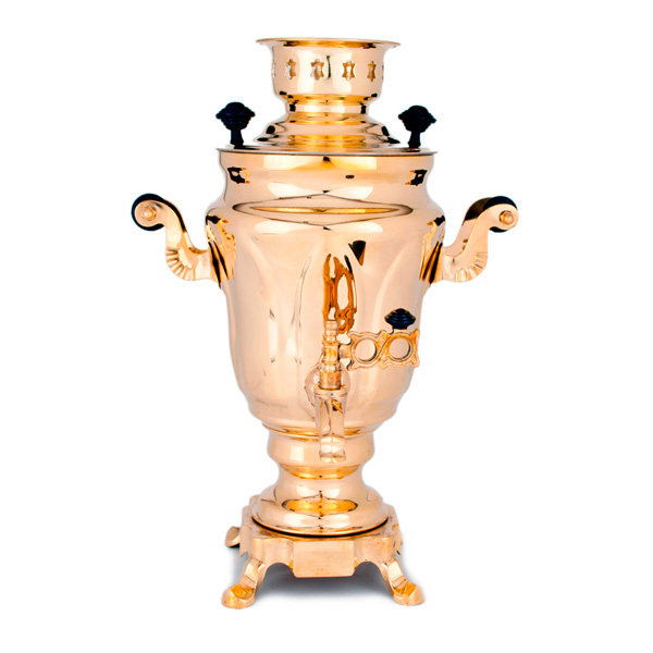 Самовар электрический "тюльпан", 1.5 литра, полированная латунь