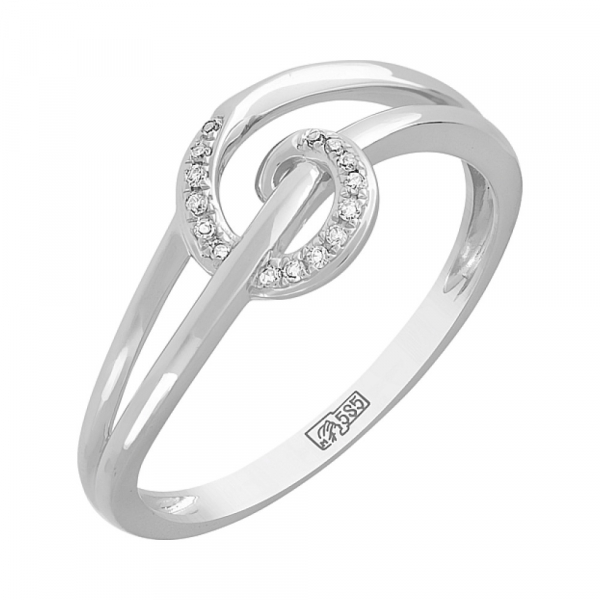 Золотое кольцо с бриллиантом № 115306