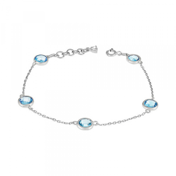 Серебряный браслет с топазом и фианитом № 135263