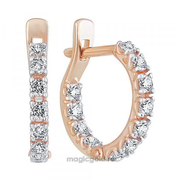 Золотые серьги с фианитом № 159840