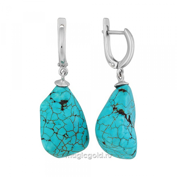 Серебряные серьги с хуалитом синт № 162189