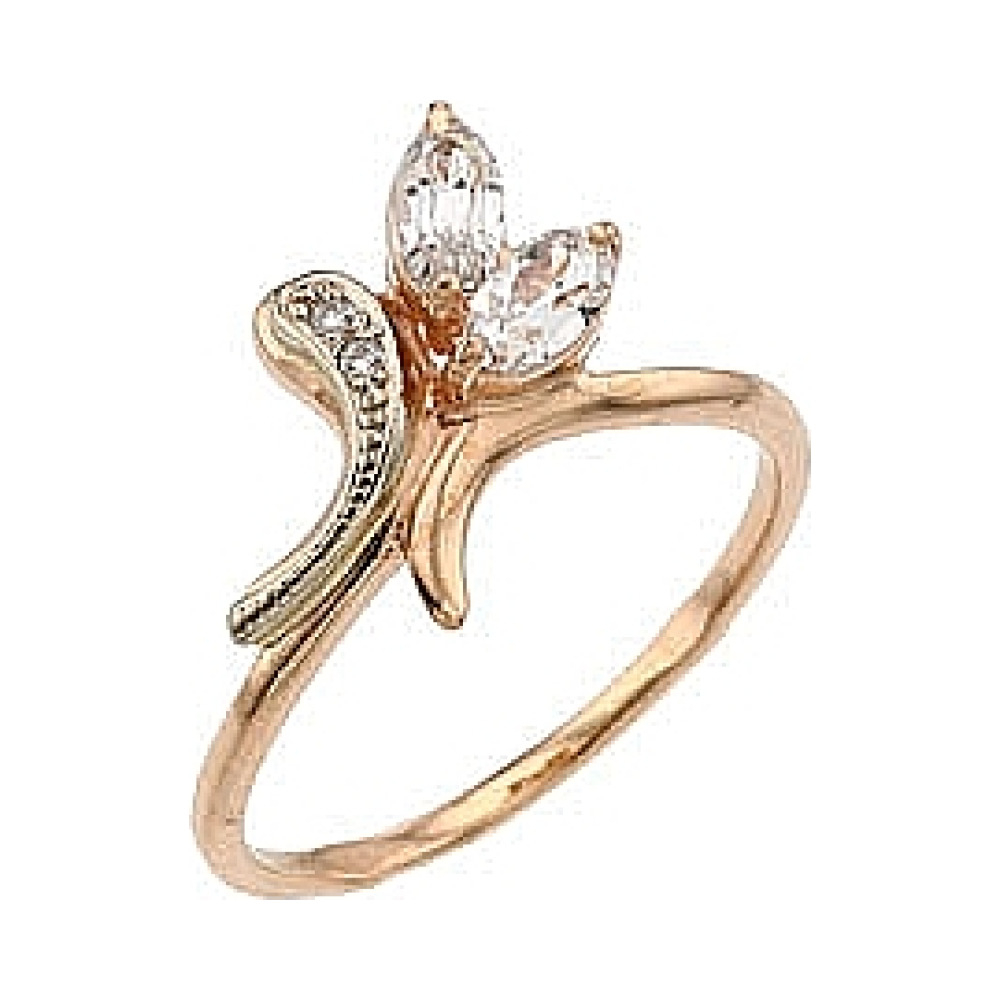 Золотое кольцо с фианитом № 33002