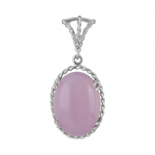 Серебряная подвеска с розовым ониксом  № 128083