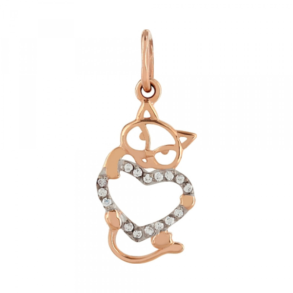 Золотая подвеска с фианитами № 101575