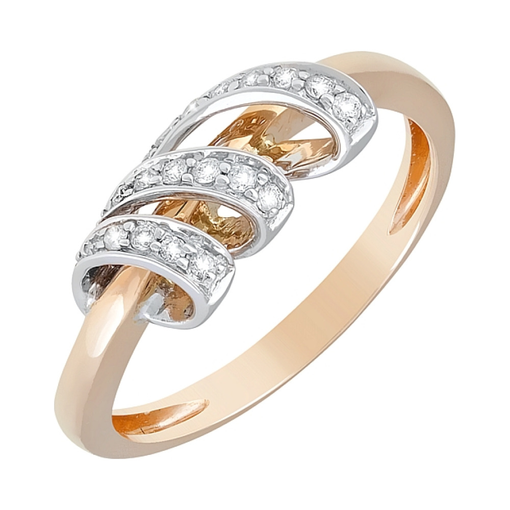 Золотое кольцо с бриллиантом № 82210