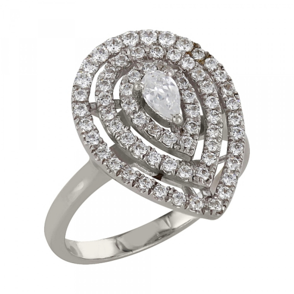 Серебряное кольцо с фианитом № 83561