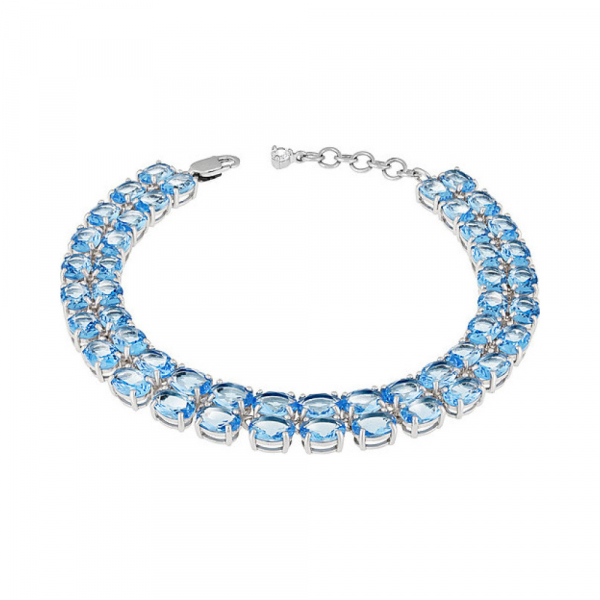 Серебряный браслет с алпанитом и фианитом № 132298