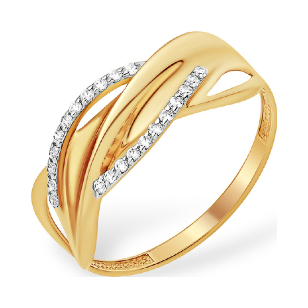 Золотое кольцо с фианитом № 163167